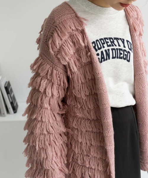 Edit Sheen（エディットシーン）の「【スタッフレコメンド】ループニットカーディガン（カーディガン/ボレロ・レディース・ピンク/ベージュ/ブラック・M）」の6枚目の写真