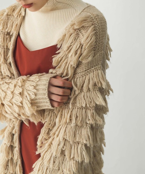 Edit Sheen（エディットシーン）の「【スタッフレコメンド】ループニットカーディガン（カーディガン/ボレロ・レディース・ピンク/ベージュ/ブラック・M）」の11枚目の写真