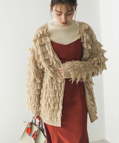 Edit Sheen（エディットシーン）の「【スタッフレコメンド】ループニットカーディガン（カーディガン/ボレロ・レディース・ピンク/ベージュ/ブラック・M）」の12枚目の写真