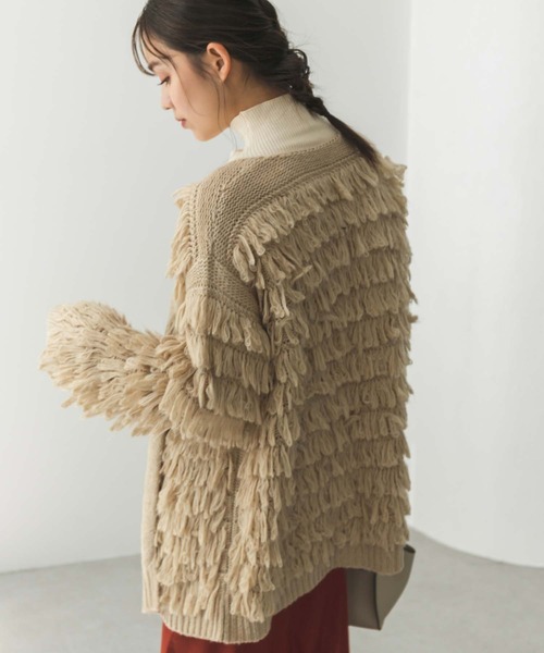 Edit Sheen（エディットシーン）の「【スタッフレコメンド】ループニットカーディガン（カーディガン/ボレロ・レディース・ピンク/ベージュ/ブラック・M）」の13枚目の写真