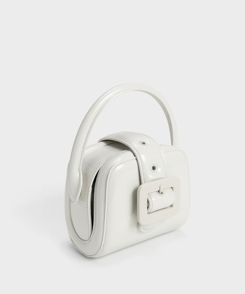 charles&keith ルラ ハンドバッグ　白　ベルト CHARLES & KEITH（チャールズ & キース）の「Lula ルラ パテント