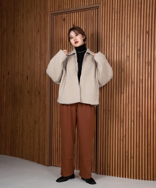 ジャケット・アウター SOUTIEN-COLLAR SHORT-JACKET Amiur（エミレ）の「soutien collar zipper short outer