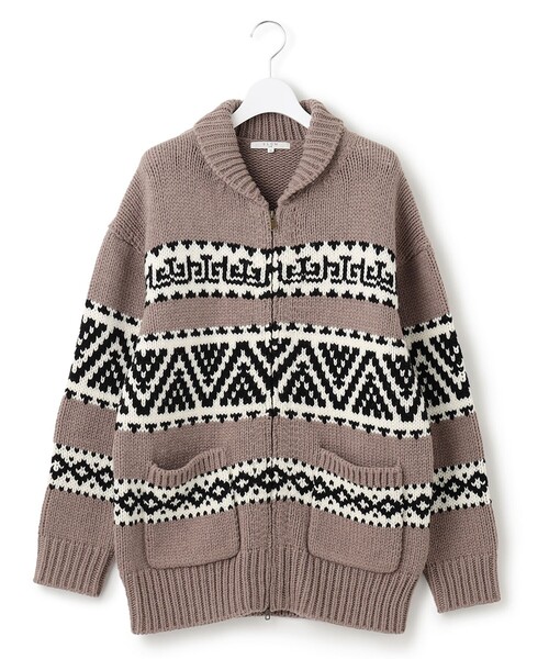 23区（ニジュウサンク）の「【SLOW】カウチンジャガード ジップ カーディガン（カーディガン/ボレロ・レディース・ライトグレー系1/ダークブラウン系1/アイボリー系1・38）」の14枚目の写真