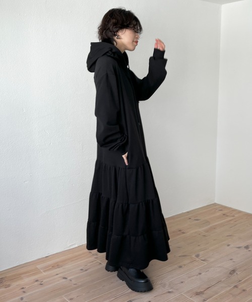 【ITZAVIBE】TERRY HOODIE ONE PIECE ★ フーディーワンピース daily sweat hoodie one piece / デイリースウェットフーディー