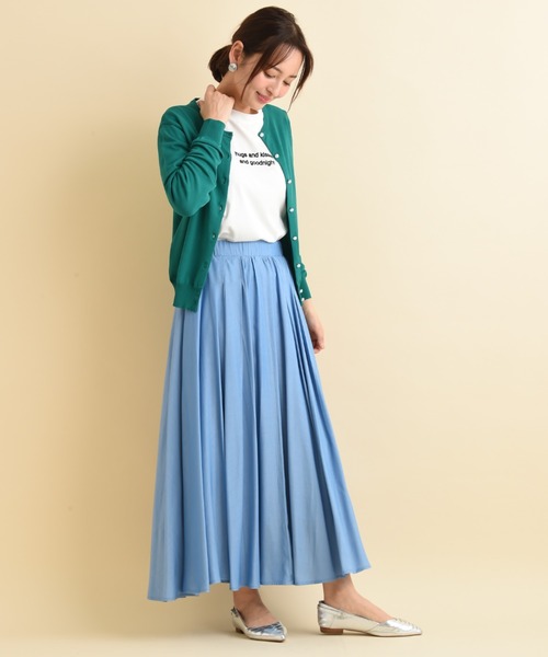 INTERPLANET(インタープラネット)の「フロッキーロゴHネックTシャツ(Tシャツ/カットソー・レディース・オフホワイト/ブラック/ベージュ/グレイッシュブルー・FREE)」の15枚目の写真