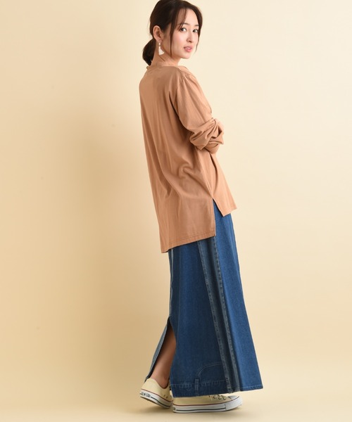 INTERPLANET(インタープラネット)の「フロッキーロゴHネックTシャツ(Tシャツ/カットソー・レディース・オフホワイト/ブラック/ベージュ/グレイッシュブルー・FREE)」の20枚目の写真