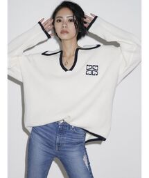 GYDA | BIGカラーパイピング スキッパーニットトップス(ニット/セーター)