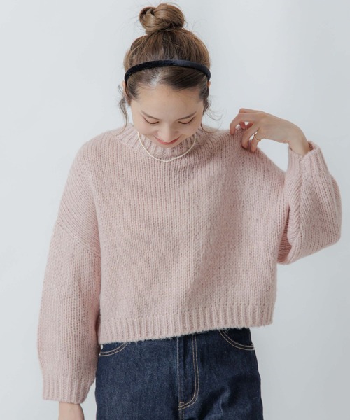 flower（フラワー）の「パウダリーニットトップ（ニット/セーター・レディース・グレー/ピンク・FREE）」の9枚目の写真