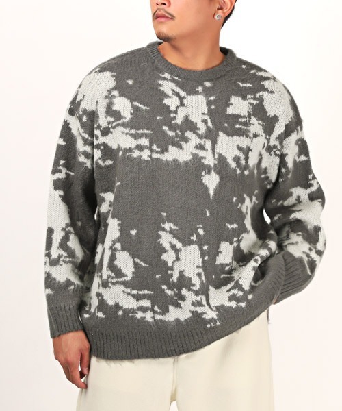 セール】モヘアタッチ起毛ジャガードニット（ニット/セーター