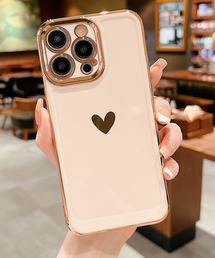 TeddyShop | 【iPhone14 Pro用】ワンポイントハートメタリックフレームiPhoneケース(スマホケース/カバー)