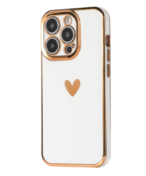 TeddyShop（テディショップ）の「【iPhone14 Pro用】ワンポイントハートメタリックフレームiPhoneケース（スマホケース/カバー・レディース・ホワイト/ピンク/ブラック・ONE SIZE）」の4枚目の写真