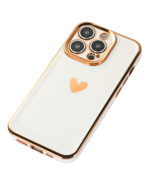 TeddyShop（テディショップ）の「【iPhone14 Pro用】ワンポイントハートメタリックフレームiPhoneケース（スマホケース/カバー・レディース・ホワイト/ピンク/ブラック・ONE SIZE）」の5枚目の写真