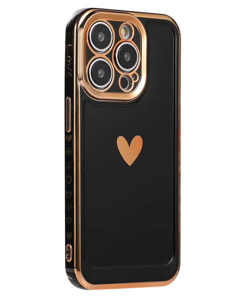 TeddyShop（テディショップ）の「【iPhone14 Pro用】ワンポイントハートメタリックフレームiPhoneケース（スマホケース/カバー・レディース・ホワイト/ピンク/ブラック・ONE SIZE）」の6枚目の写真