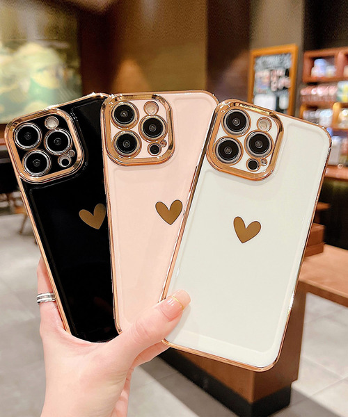 TeddyShop（テディショップ）の「【iPhone14 Pro用】ワンポイントハートメタリックフレームiPhoneケース（スマホケース/カバー・レディース・ホワイト/ピンク/ブラック・ONE SIZE）」の11枚目の写真