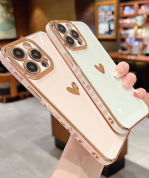 TeddyShop（テディショップ）の「【iPhone14 Pro用】ワンポイントハートメタリックフレームiPhoneケース（スマホケース/カバー・レディース・ホワイト/ピンク/ブラック・ONE SIZE）」の12枚目の写真