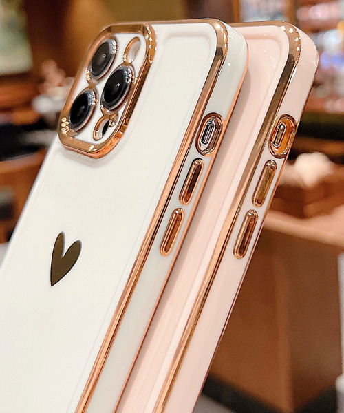 TeddyShop（テディショップ）の「【iPhone14 Pro用】ワンポイントハートメタリックフレームiPhoneケース（スマホケース/カバー・レディース・ホワイト/ピンク/ブラック・ONE SIZE）」の14枚目の写真