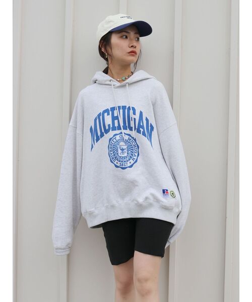 Russell Athletic（ラッセルアスレティック）の「RUSSELL別注 カレッジパーカー（パーカー・レディース・ライトグレー/ネイビー・FREE）」の21枚目の写真