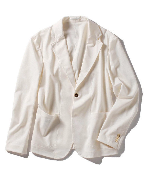 EDIFICE（エディフィス）の「◇ラミー ミラノリブ ジャケット（テーラードジャケット・メンズ・ベージュ/ネイビー/ホワイト・46/48/44）」の2枚目の写真