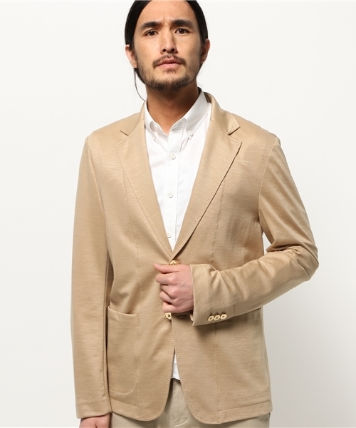 EDIFICE（エディフィス）の「◇ラミー ミラノリブ ジャケット（テーラードジャケット・メンズ・ベージュ/ネイビー/ホワイト・46/48/44）」の3枚目の写真