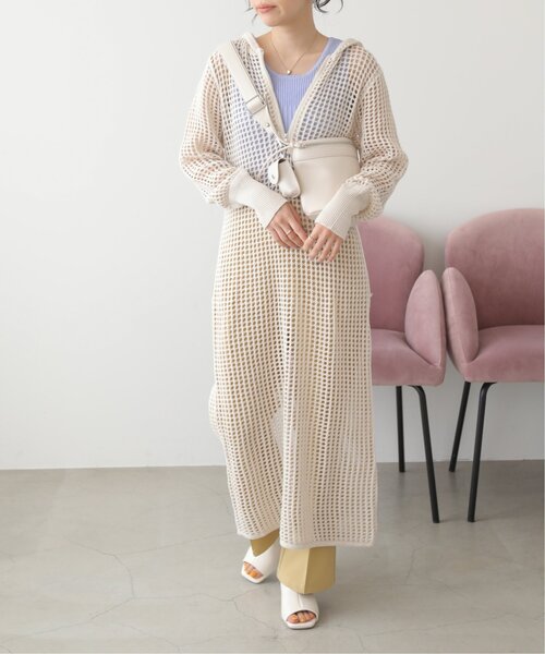 RAY CASSIN（レイカズン）の「メッシュパーカーワンピース（ジャンパースカート・レディース・イエロー×グリーン/ブラウン/キナリ・FREE）」の7枚目の写真