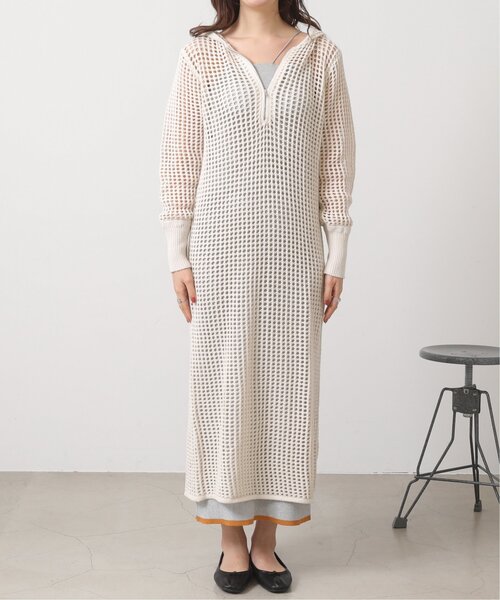 RAY CASSIN（レイカズン）の「メッシュパーカーワンピース（ジャンパースカート・レディース・イエロー×グリーン/ブラウン/キナリ・FREE）」の16枚目の写真