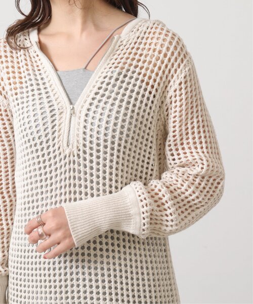 RAY CASSIN（レイカズン）の「メッシュパーカーワンピース（ジャンパースカート・レディース・イエロー×グリーン/ブラウン/キナリ・FREE）」の19枚目の写真