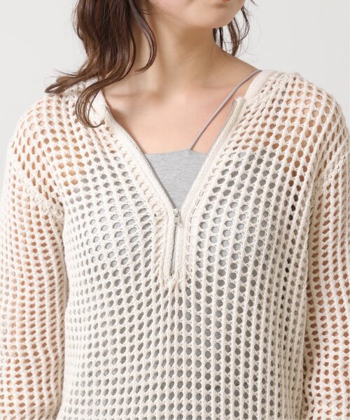 RAY CASSIN（レイカズン）の「メッシュパーカーワンピース（ジャンパースカート・レディース・イエロー×グリーン/ブラウン/キナリ・FREE）」の20枚目の写真