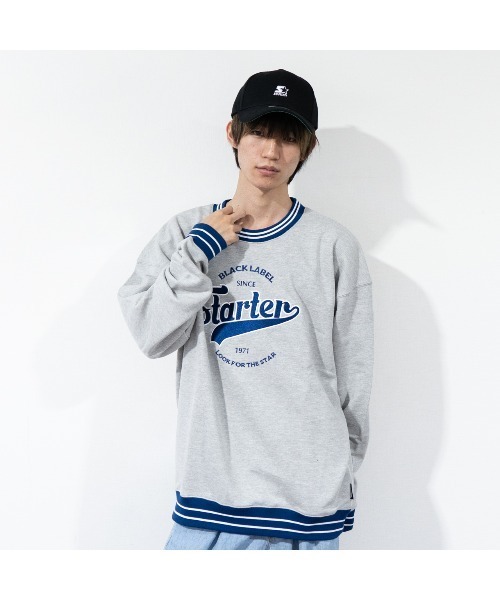 STARTER（スターター）の「【STARTER】裏毛トレーナー（スウェット・メンズ・ブラック/杢グレー/グリーン・M/L/XL）」の3枚目の写真