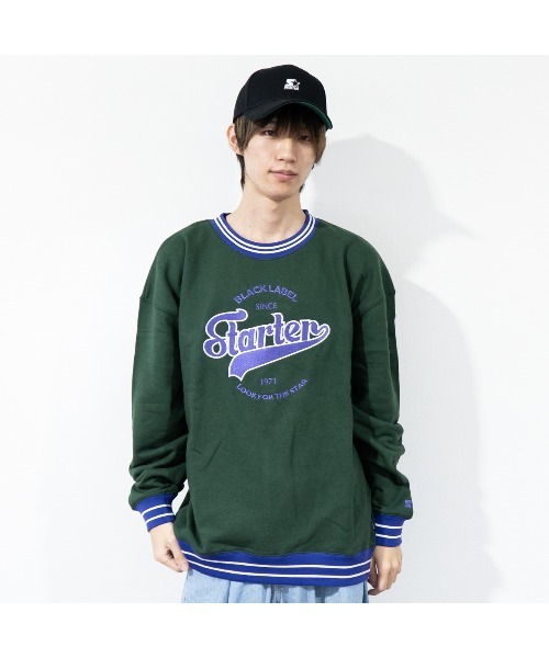 STARTER（スターター）の「【STARTER】裏毛トレーナー（スウェット・メンズ・ブラック/杢グレー/グリーン・M/L/XL）」の2枚目の写真