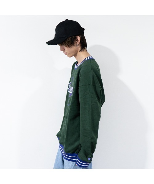 STARTER（スターター）の「【STARTER】裏毛トレーナー（スウェット・メンズ・ブラック/杢グレー/グリーン・M/L/XL）」の8枚目の写真