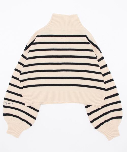 To b. by agnes b.(トゥービーバイアニエスベー)の「WT68 PULLOVER ソフトニットクロップドプルオーバー(ニット/セーター・レディース・ネイビー・FREE)」の2枚目の写真