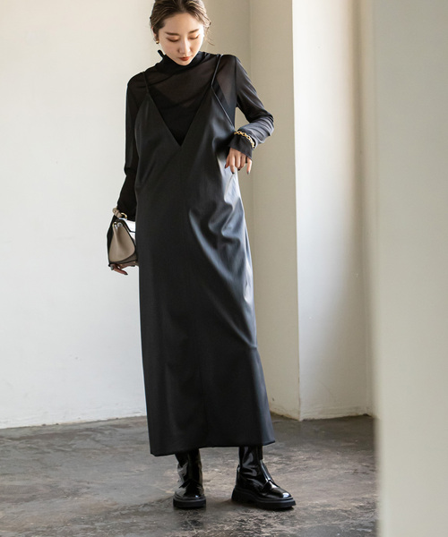 Noble（ノーブル）の「フェイクレザーキャミソールワンピース