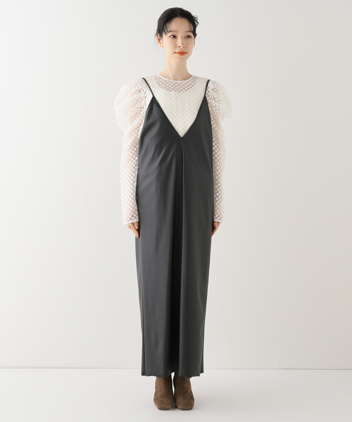 Noble（ノーブル）の「フェイクレザーキャミソールワンピース