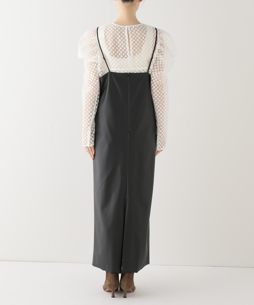 Noble（ノーブル）の「フェイクレザーキャミソールワンピース