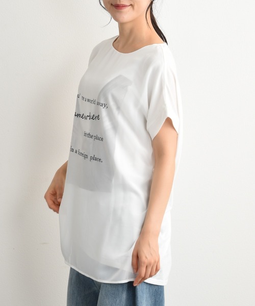 INTERPLANET(インタープラネット)の「街並みプリント3DTシャツ(Tシャツ/カットソー・レディース・キャメル/ネイビー/オフホワイト・FREE)」の5枚目の写真