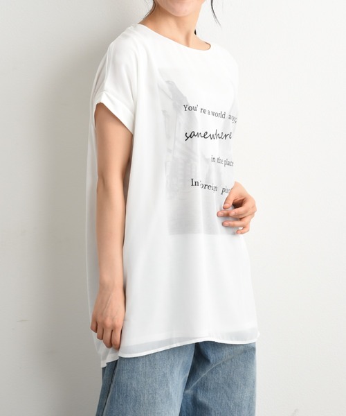 INTERPLANET(インタープラネット)の「街並みプリント3DTシャツ(Tシャツ/カットソー・レディース・キャメル/ネイビー/オフホワイト・FREE)」の7枚目の写真
