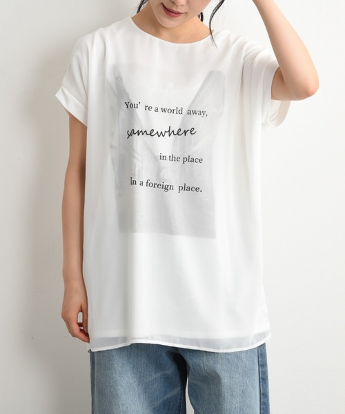 INTERPLANET(インタープラネット)の「街並みプリント3DTシャツ(Tシャツ/カットソー・レディース・キャメル/ネイビー/オフホワイト・FREE)」の8枚目の写真