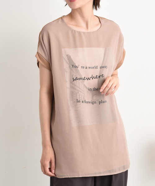 INTERPLANET(インタープラネット)の「街並みプリント3DTシャツ(Tシャツ/カットソー・レディース・キャメル/ネイビー/オフホワイト・FREE)」の14枚目の写真