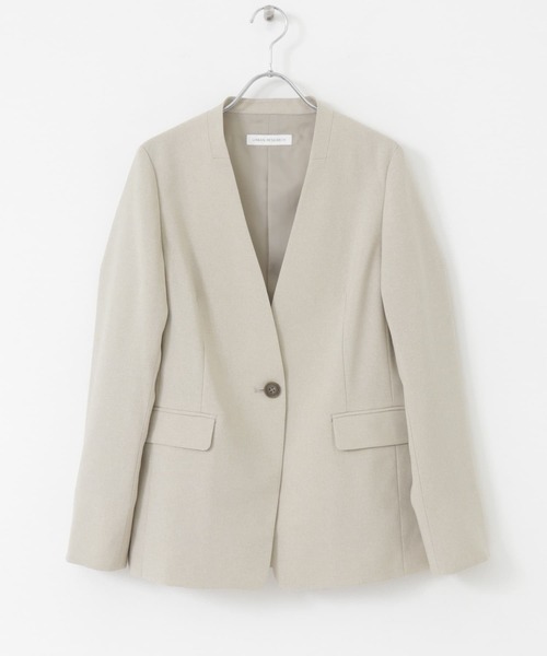 URBAN RESEARCH（アーバンリサーチ）の「ノーカラージャケット（ノーカラージャケット・レディース・ネイビー/ベージュ・38/36）」の5枚目の写真