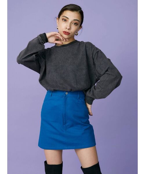 EVRIS（エヴリス）の「オリジナルロゴロングTシャツ（Tシャツ/カットソー・レディース・ブラック/グレー/ホワイト・FREE）」の5枚目の写真