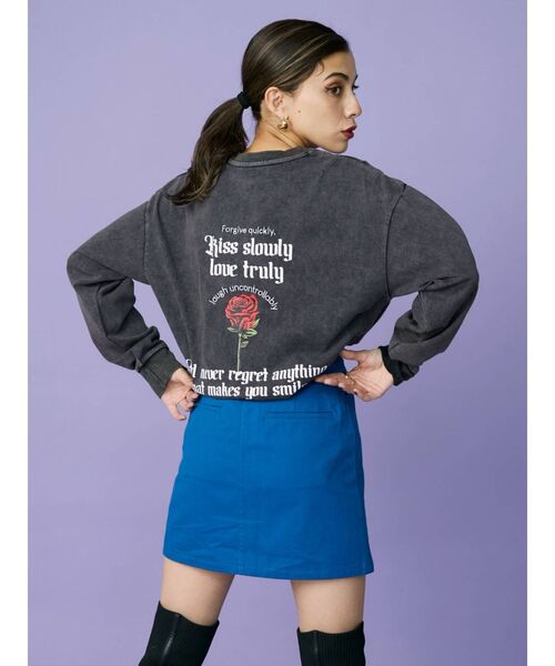 EVRIS（エヴリス）の「オリジナルロゴロングTシャツ（Tシャツ/カットソー・レディース・ブラック/グレー/ホワイト・FREE）」の4枚目の写真