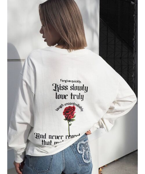 EVRIS（エヴリス）の「オリジナルロゴロングTシャツ（Tシャツ/カットソー・レディース・ブラック/グレー/ホワイト・FREE）」の9枚目の写真