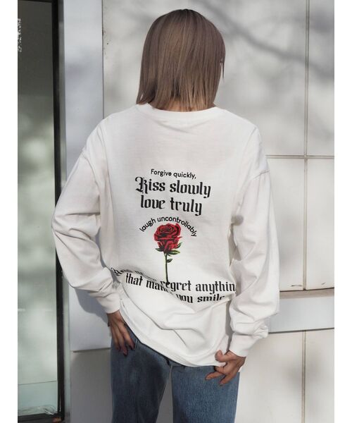 EVRIS（エヴリス）の「オリジナルロゴロングTシャツ（Tシャツ/カットソー・レディース・ブラック/グレー/ホワイト・FREE）」の11枚目の写真