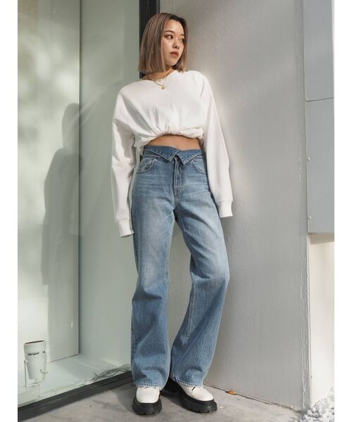 EVRIS（エヴリス）の「オリジナルロゴロングTシャツ（Tシャツ/カットソー・レディース・ブラック/グレー/ホワイト・FREE）」の12枚目の写真