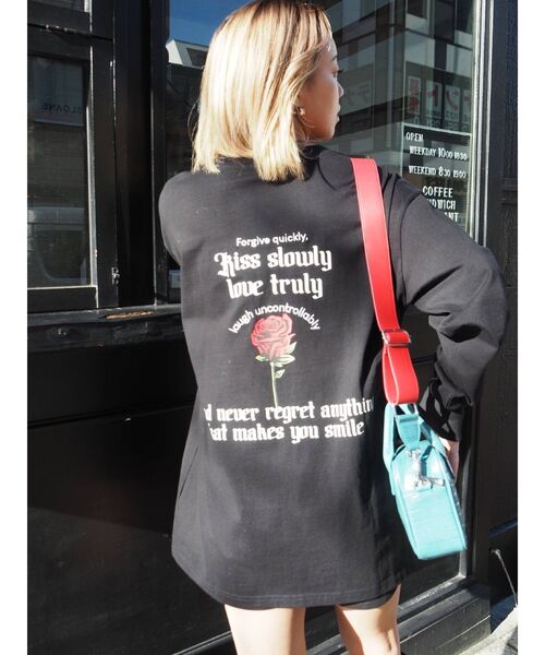 EVRIS（エヴリス）の「オリジナルロゴロングTシャツ（Tシャツ/カットソー・レディース・ブラック/グレー/ホワイト・FREE）」の19枚目の写真