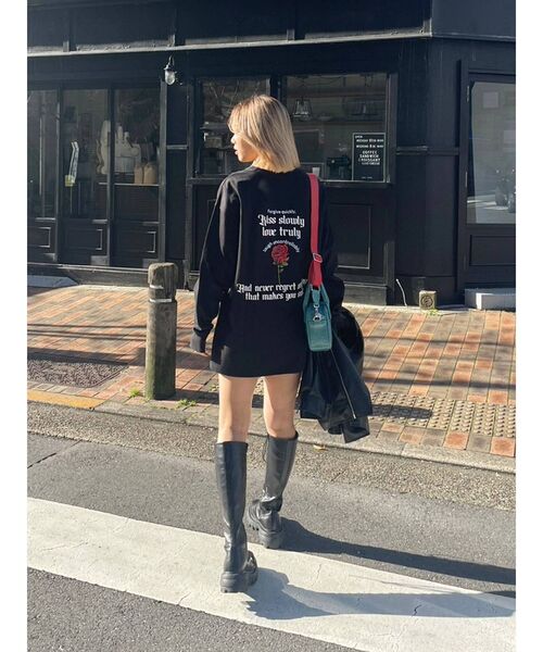 EVRIS（エヴリス）の「オリジナルロゴロングTシャツ（Tシャツ/カットソー・レディース・ブラック/グレー/ホワイト・FREE）」の21枚目の写真