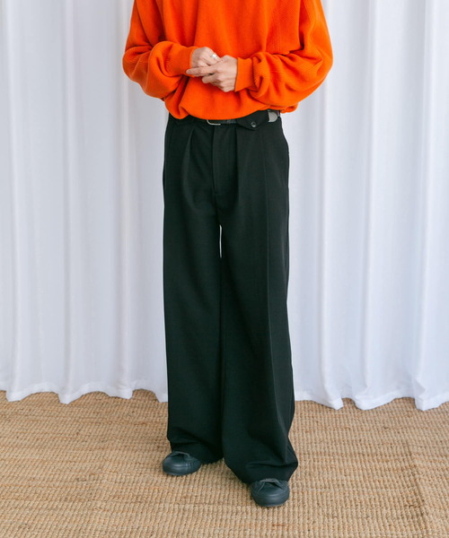 Couleur Meler（クルールメリー）の「Couleur Meler なかじ　フラップ付きストレートスラックス（スラックス・メンズ・ブラック/カーキ/ベージュ・MEDIUM/LARGE）」の2枚目の写真