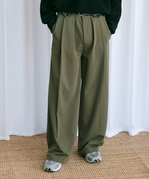 Couleur Meler（クルールメリー）の「Couleur Meler なかじ　フラップ付きストレートスラックス（スラックス・メンズ・ブラック/カーキ/ベージュ・MEDIUM/LARGE）」の13枚目の写真