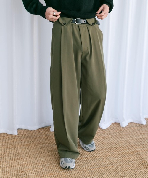 Couleur Meler（クルールメリー）の「Couleur Meler なかじ　フラップ付きストレートスラックス（スラックス・メンズ・ブラック/カーキ/ベージュ・MEDIUM/LARGE）」の15枚目の写真