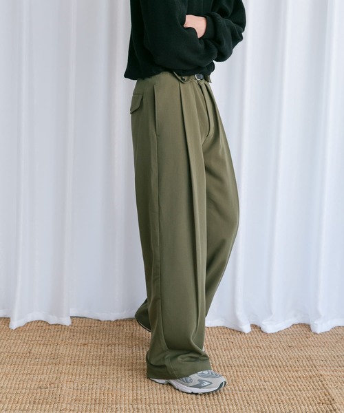 Couleur Meler（クルールメリー）の「Couleur Meler なかじ　フラップ付きストレートスラックス（スラックス・メンズ・ブラック/カーキ/ベージュ・MEDIUM/LARGE）」の16枚目の写真